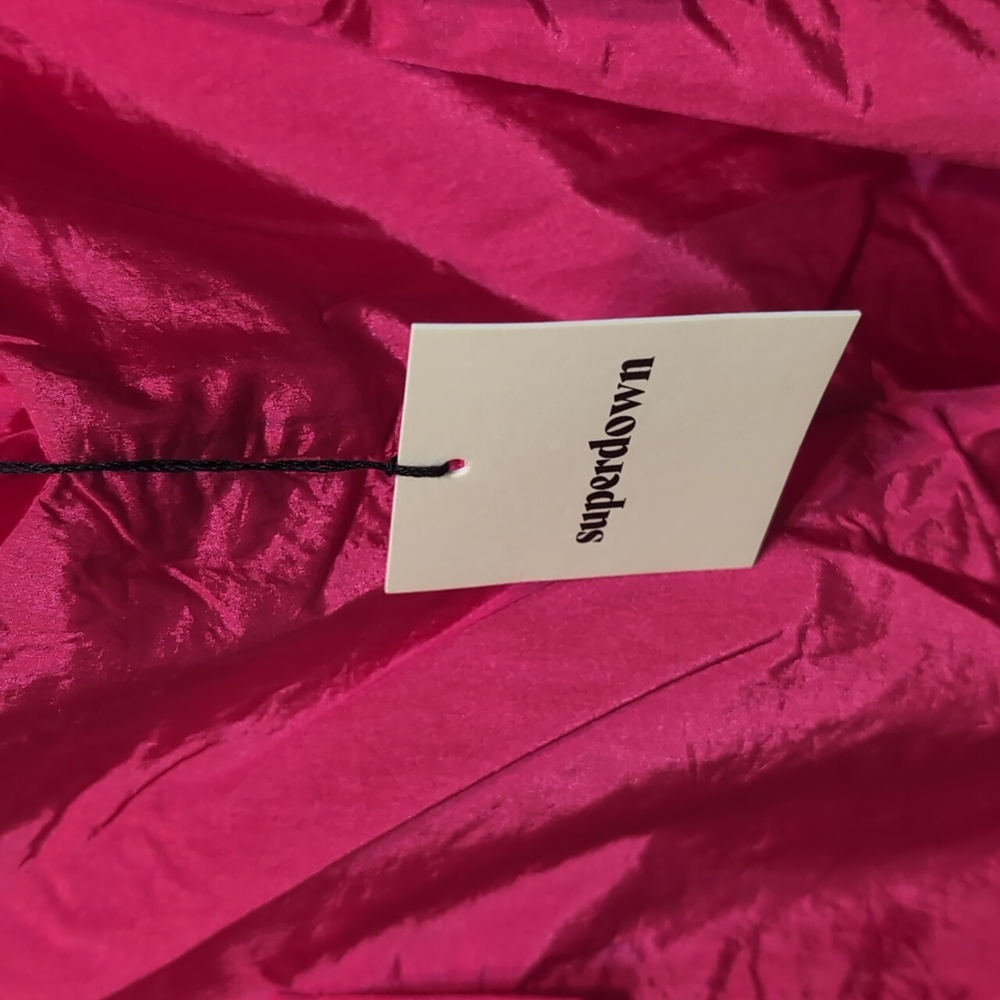 Superdown hot pink Beatrice wide leg nylon cargo pants revolve - size medium - Picture 3 of 12